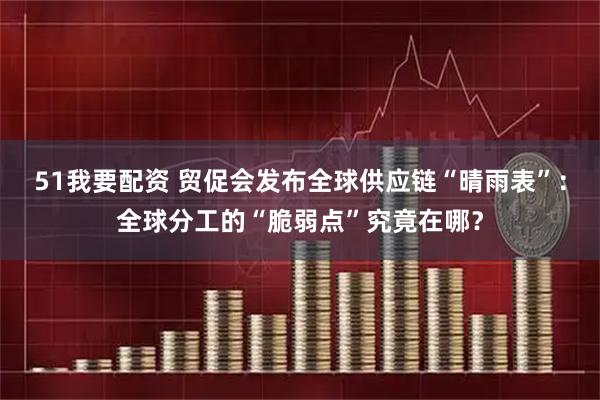 51我要配资 贸促会发布全球供应链“晴雨表”：全球分工的“脆弱点”究竟在哪？