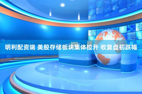 明利配资端 美股存储板块集体拉升 收复盘初跌幅